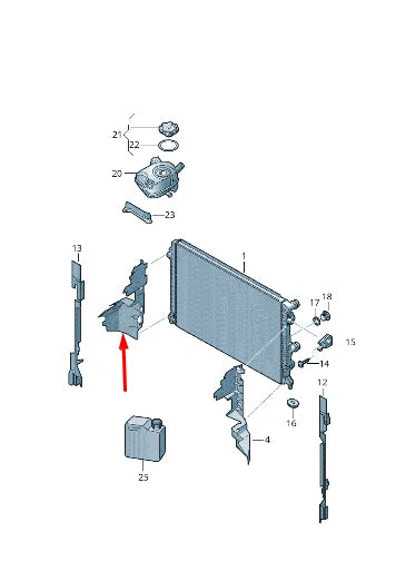 NEW AUDI Q3 F3 RIGHT RADIATOR AIR GUIDE 82A121284C ORIGINAL