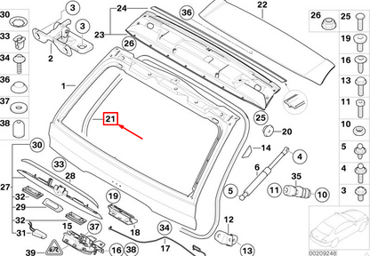 new bmw x5 e53 rear trunk lid window sealing 51718403231 8403231 original