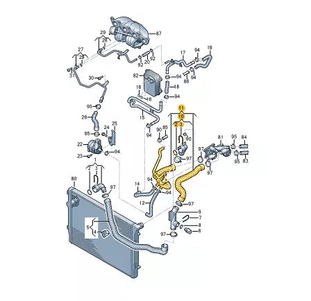 NEW VW TIGUAN 5N COOLANT HOSE WITH QUICK RELEASE COUPLING 5N0122101M
