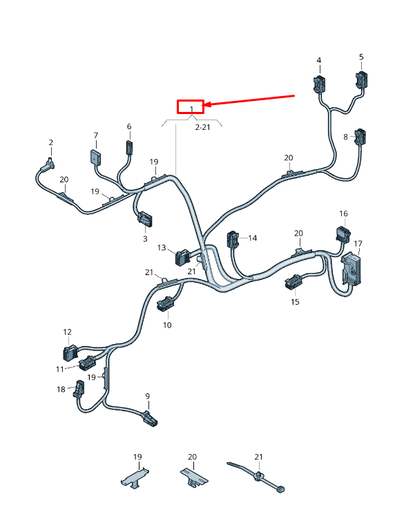 new audi q8 4mn front right door trim panel cable harness 4m8971035df original