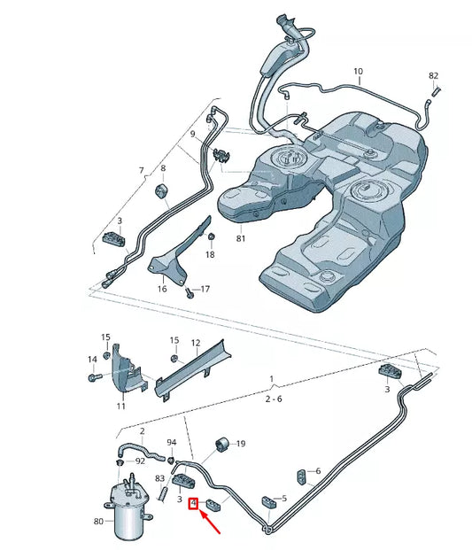 NEW VW TOUAREG 7P MK2 FUEL LINE RETAINER 7L6201531