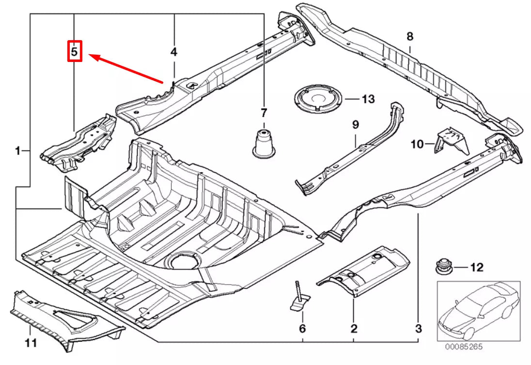 NEW BMW 5 E39 BATTERY TRAY 8219130 41118219130 ORIGINAL