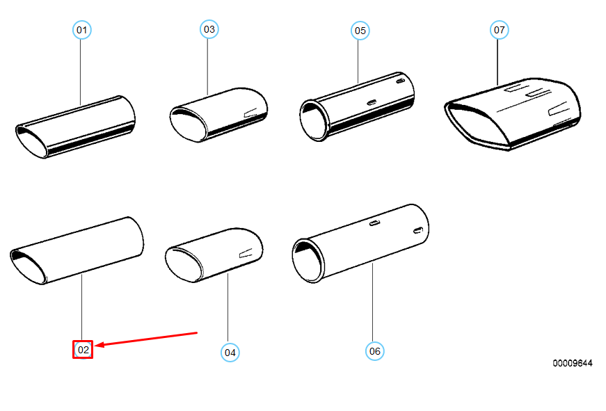 new bmw 5 e34 tailpipe trim 82119401165 9401165 original