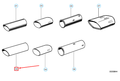 new bmw 5 e34 tailpipe trim 82119401165 9401165 original