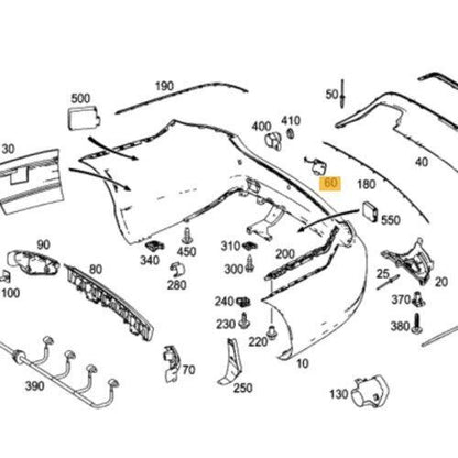 NEW MB E-CLASS C207 REAR BUMPER TOW HOOK EYE COVER A20788502239999 2011 ORIGINAL