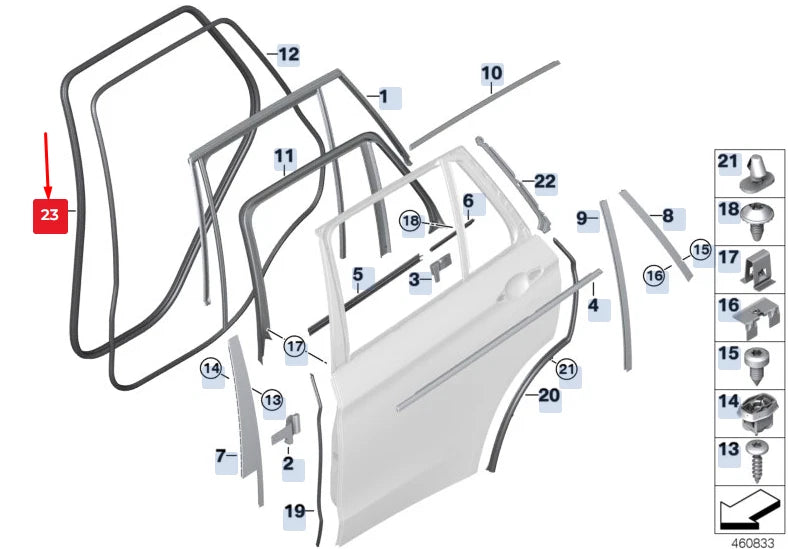 NEW BMW X5 F15 REAR DOOR EDGE PROTECTION 51727289689 7289689 ORIGINAL