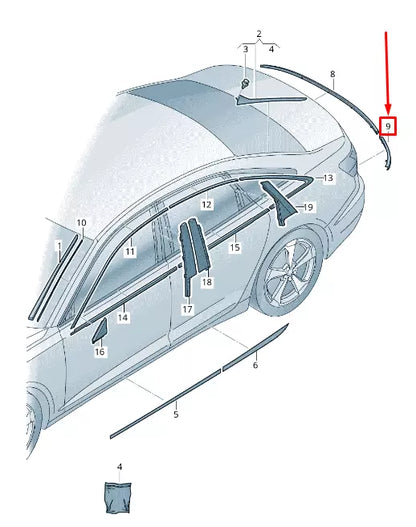 NEW AUDI A6 4A C8 REAR LEFT TAIL LIGHT TRIM STRIP 4K58539552ZZ