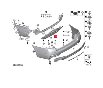 new bmw 5 g30 rar exhaust support 51128098702 original