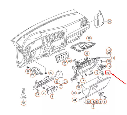 NEW VOLKSWAGEN GOLF 5G MK7 GLOVE BOX BRAKE ELEMENT LHD 5G1858309 ORIGINAL