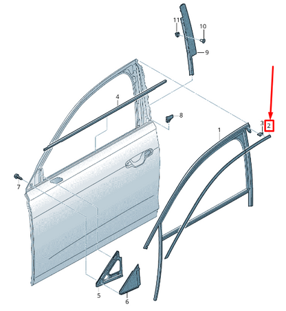 new audi a6 4a c8 front right door window trim strip 4k08376442zz original