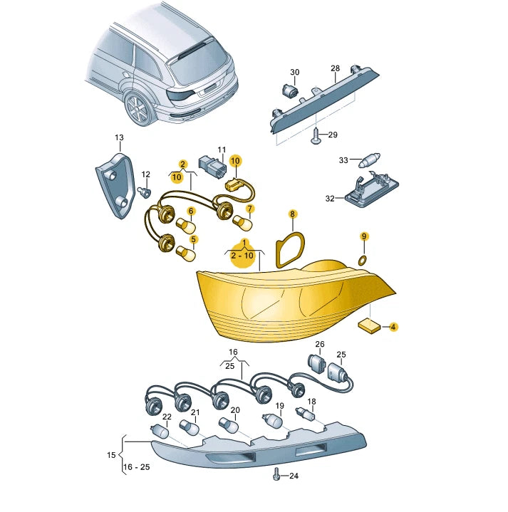 NEW AUDI Q7 4L REAR RIGHT LED TAILLIGHT 4L0945094G ORIGINAL