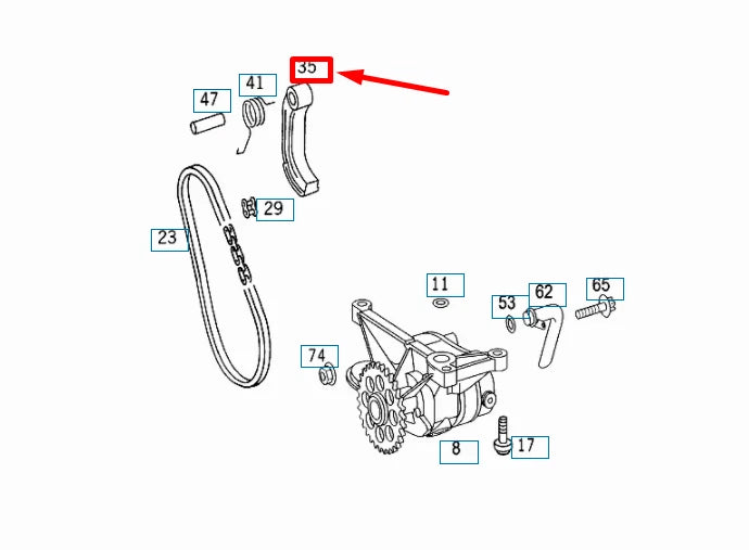 NEW MB SPRINTER W906 OIL PUMP CHAIN TIGHTENER CLAMP BRACKET A1111800071 ORIGINAL