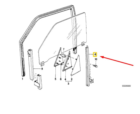 NEW BMW 3 E30 FRONT RIGHT WINDOW REAR GUIDE RAIL 1919648 51321919648 ORIGINAL