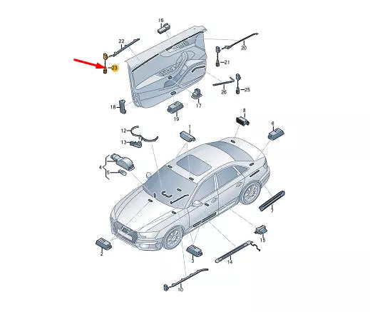 NEW AUDI A4 B9 AVANT FRONT RIGHT DOOR MODULE 8W0947355DM ORIGINAL