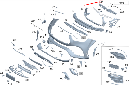 new mercedes-benz gle w167 front bumper central stiffener a1678859302 original