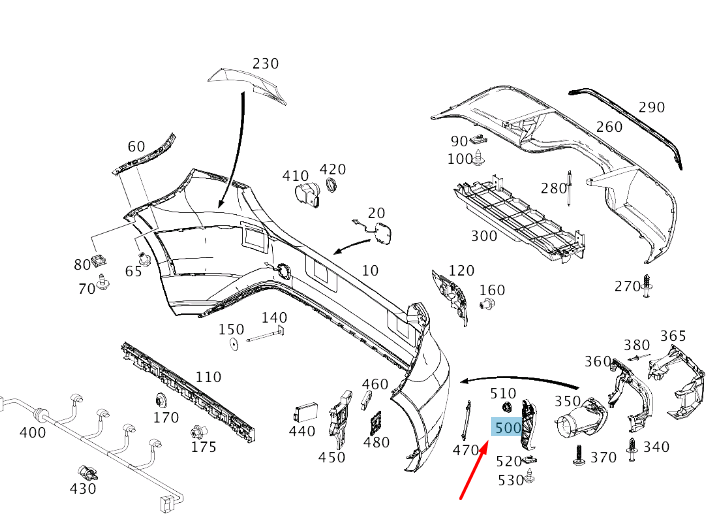 NEW MERCEDES-BENZ A W176 REAR LEFT EXHAUST TIP BRACKET A1768850214 ORIGINAL