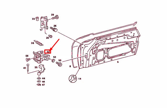 NEW MERCEDES-BENZ SL R107 FRONT DOOR CHECK A1077200016 ORIGINAL