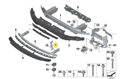 NEW BMW 8 G15 FRONT BUMPER CARRIER LEFT CONNECTION 51117478183 ORIGINAL
