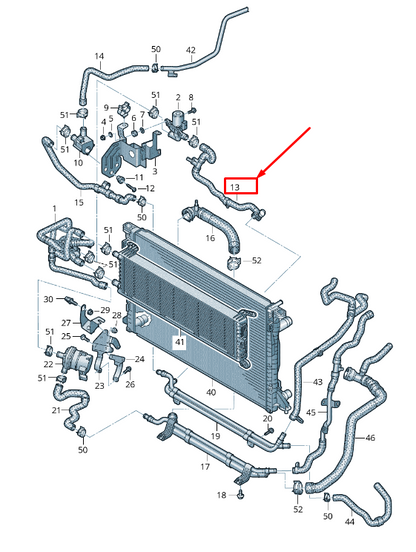 new audi q5 fy engine coolant hose 80a145053j original