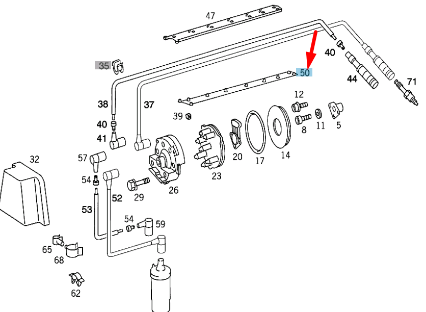 new mercedes-benz sl r129 ignition cables bracket a1031590540 original