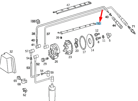 new mercedes-benz sl r129 ignition cables bracket a1031590540 original