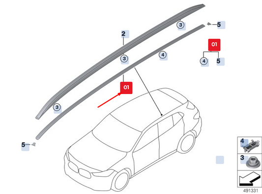 new bmw x2 f39 left roof molding 51137479467 7479467 original