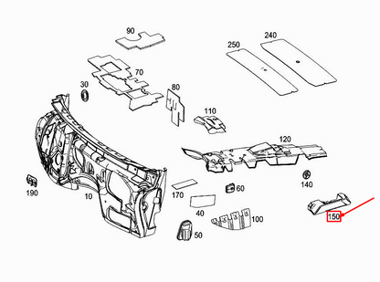 new mercedes-benz ml w166 bottom left b-pillar damping a1666828700 original