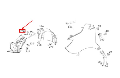 NEW MB SPRINTER 907 FRONT RIGHT WHEEL HOUSE LINER FRONT PART A9076842802