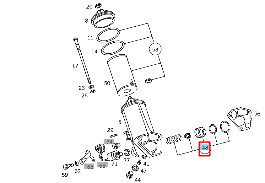 NEW MERCEDES-BENZ SL R129 OIL FILTER VALVE REPAIR KIT A1191840130 ORIGINAL