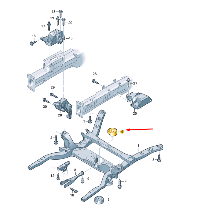 NEW VW CRAFTER SZ FRONT CARRIER UPPER BONDED RUBBER BUSH 2N0199868 ORIGINAL