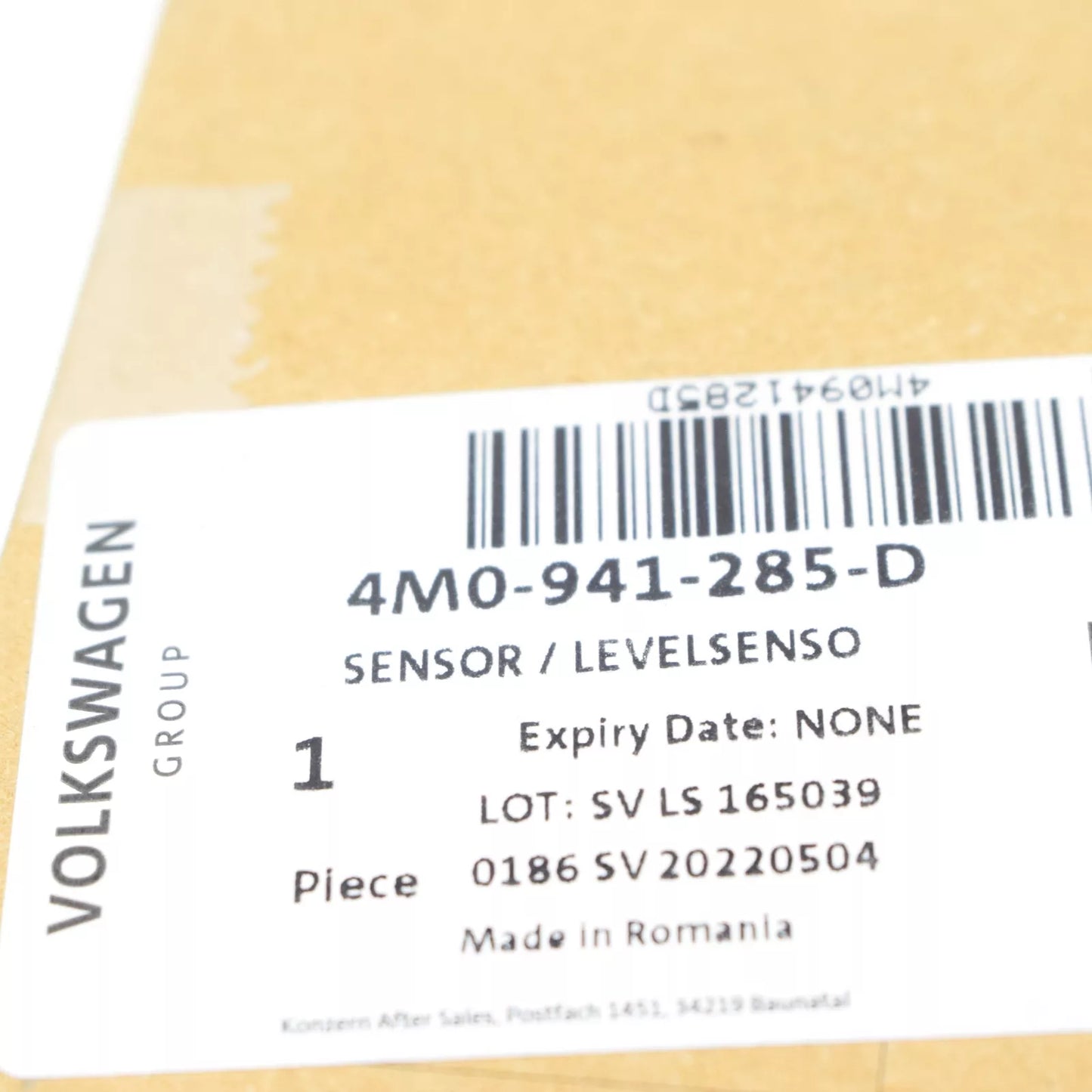 NEW VOLKSWAGEN TOUAREG CR FRONT LEFT HEADLIGHT LEVEL SENSOR 4M0941285D