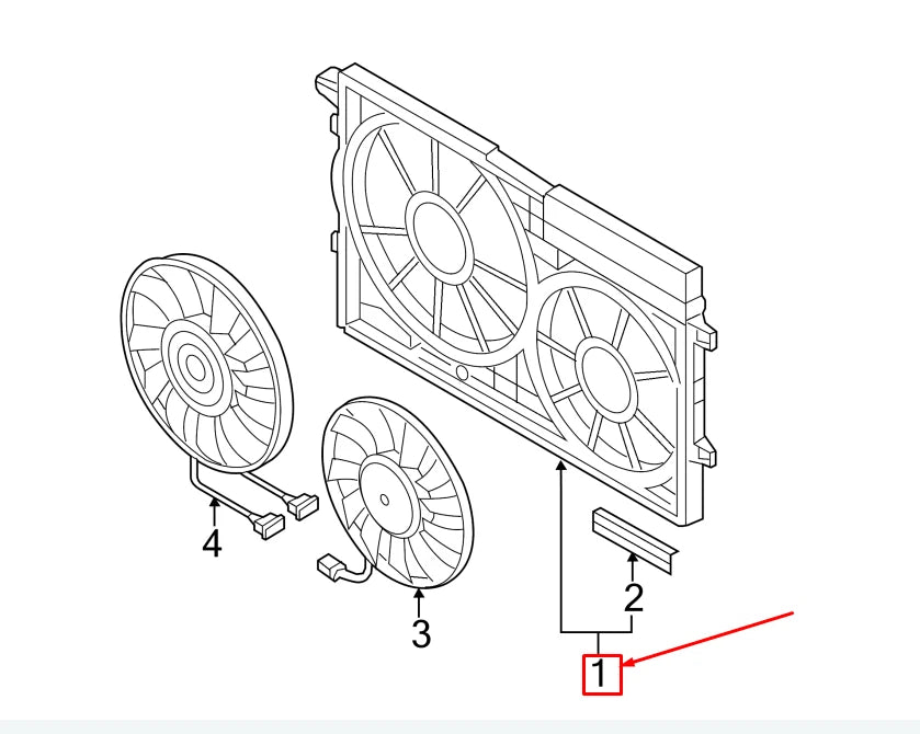 NEW VW BEETLE 5C ENGINE DUAL FAN COWL 1KM121205 ORIGINAL
