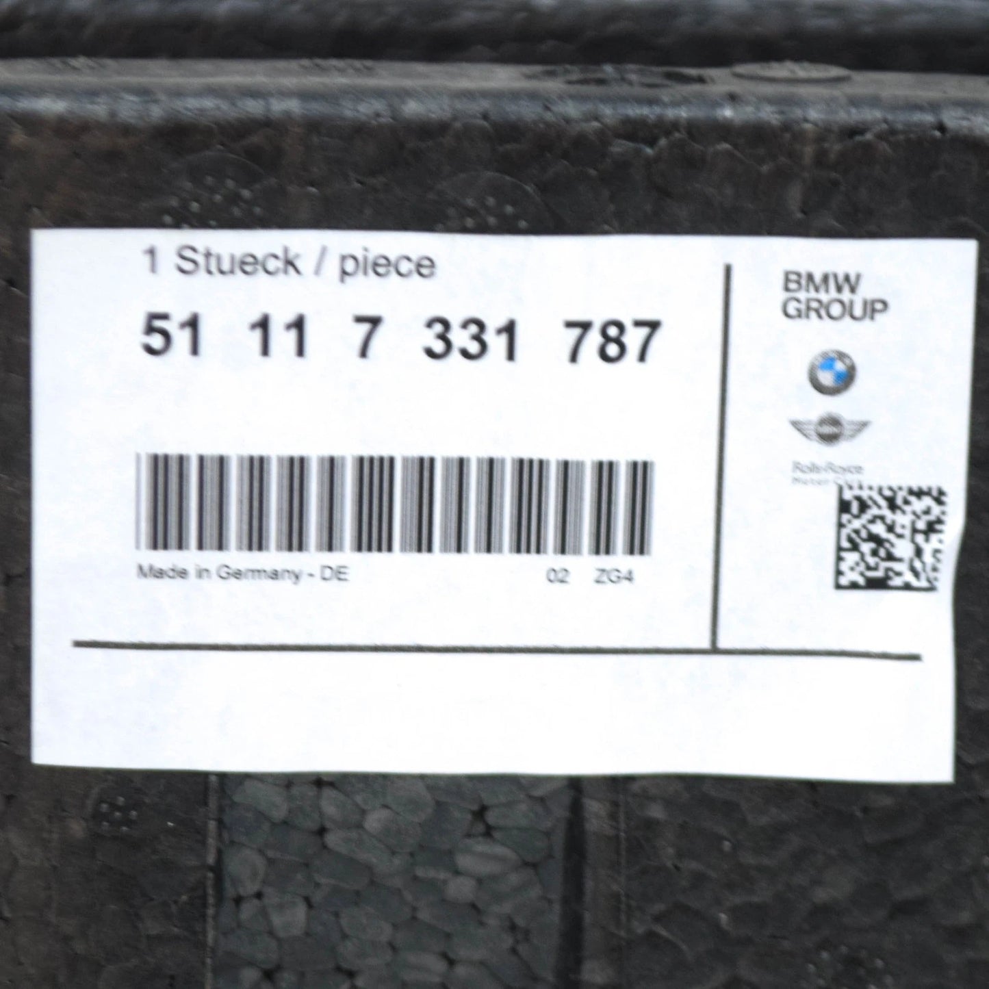 NEW BMW 5 GT F07 FRONT BUMPER FOAM 51117331787 7331787 2015 ORIGINAL