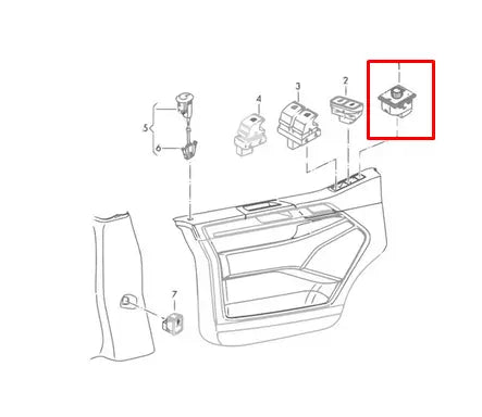 NEW VW TRANSPORTER T6 ELECTRIC MIRROR SWITCH BUTTON LHD 7E1959565LGGO