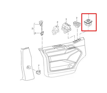 NEW VW TRANSPORTER T6 ELECTRIC MIRROR SWITCH BUTTON LHD 7E1959565LGGO