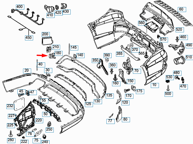 new mercedes-benz gl-class x166 rear left radar sensor bracket a1668840215