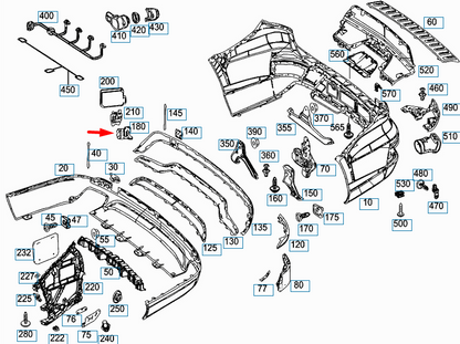new mercedes-benz gl-class x166 rear left radar sensor bracket a1668840215