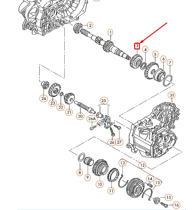 NEW VOLKSWAGEN BEETLE 9C 3.GEAR 02A311285AJ ORIGINAL
