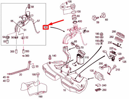 NEW MERCEDES-BENZ C W203 FUEL FILLER NECK ASSEMBLY A2034701920