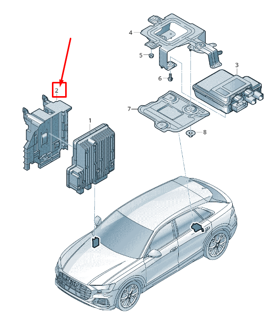 NEW VW TOUAREG CR SWAY BAR CONTROL UNIT RETAINER 4M0907371G ORIGINAL