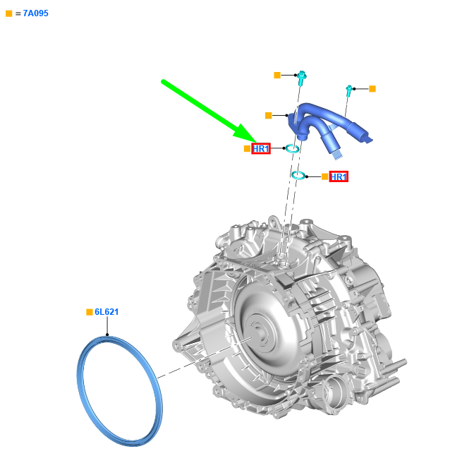 new ford puma transmission oil cooler seal 2458141 m1bp-7j227-aa original