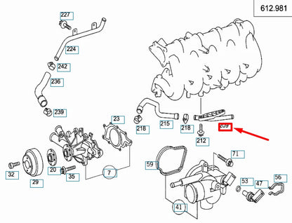 NEW MERCEDES-BENZ SPRINTER W903 HEATING WATER FEED LINE A6122000252