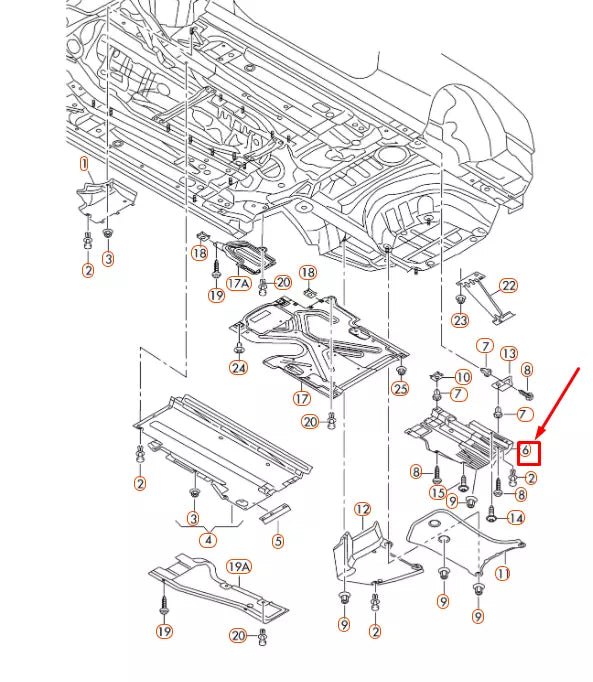 NEW AUDI A5 8T REAR RIGHT UNDERBODY PROTECTION TRIM 8T0825216D ORIGINAL