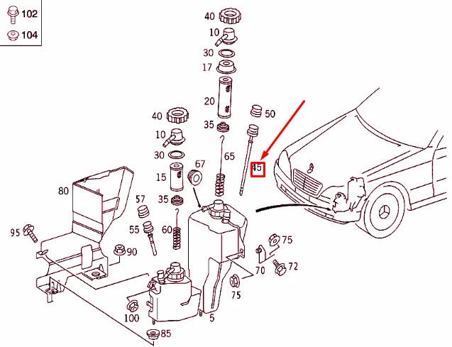 NEW MB S W220 ABC RESERVOIR HYDRAULIC FLUID DIPSTICK A2203200259