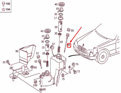 NEW MB S W220 ABC RESERVOIR HYDRAULIC FLUID DIPSTICK A2203200259
