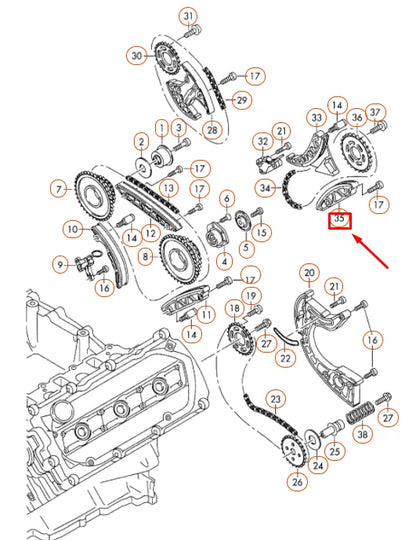 NEW AUDI A4 B8 TIMING CHAIN SLIDE RAIL 057109513B ORIGINAL