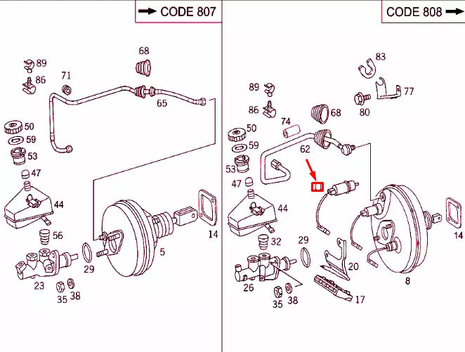 NEW MB E W210 BRAKE BOOSTER DIAPHRAGM POSITION SENSOR BAS A0015404117