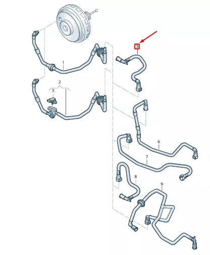 NEW VW TOUAREG 7P MK2 BRAKE SERVO VACUUM PIPE RHD 7P6611931AB