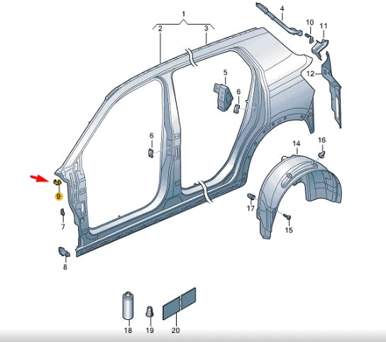NEW VOLKSWAGEN T-CROSS C11 LEFT UPPER RETAINING BRACKET 2GM810379A ORIGINAL