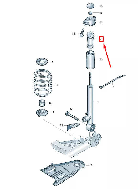 NEW VW T-ROC A11 REAR AXLE GAS SHOCK ABSORBER STOP BUFFER 5Q0511357AA